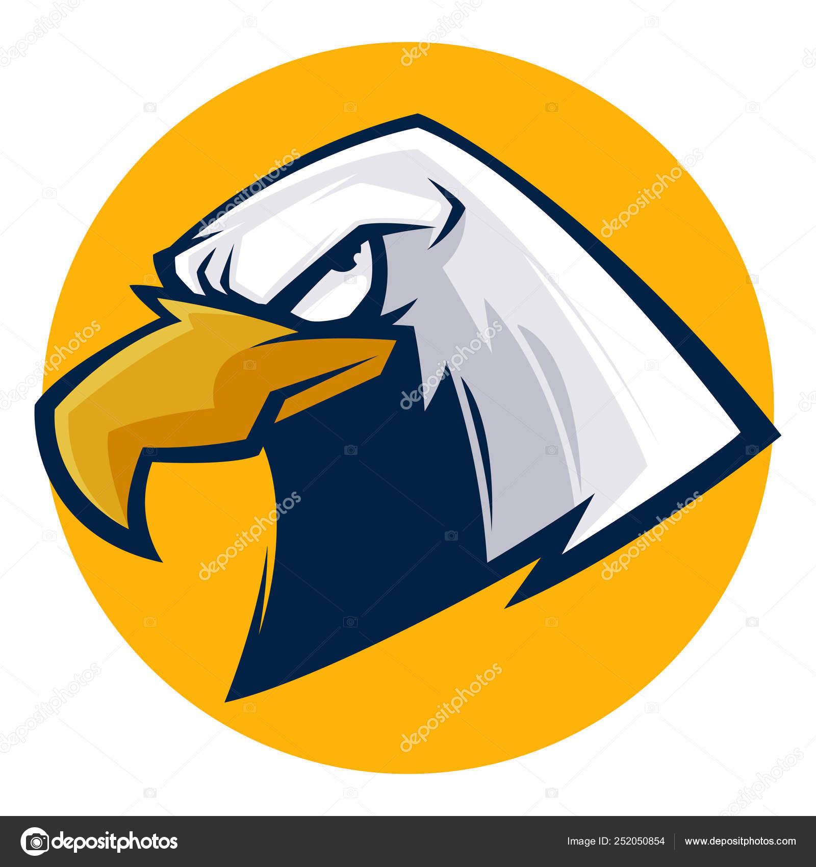 Angry Eagle Head Vector Illustration Esports Logo Stock Vector