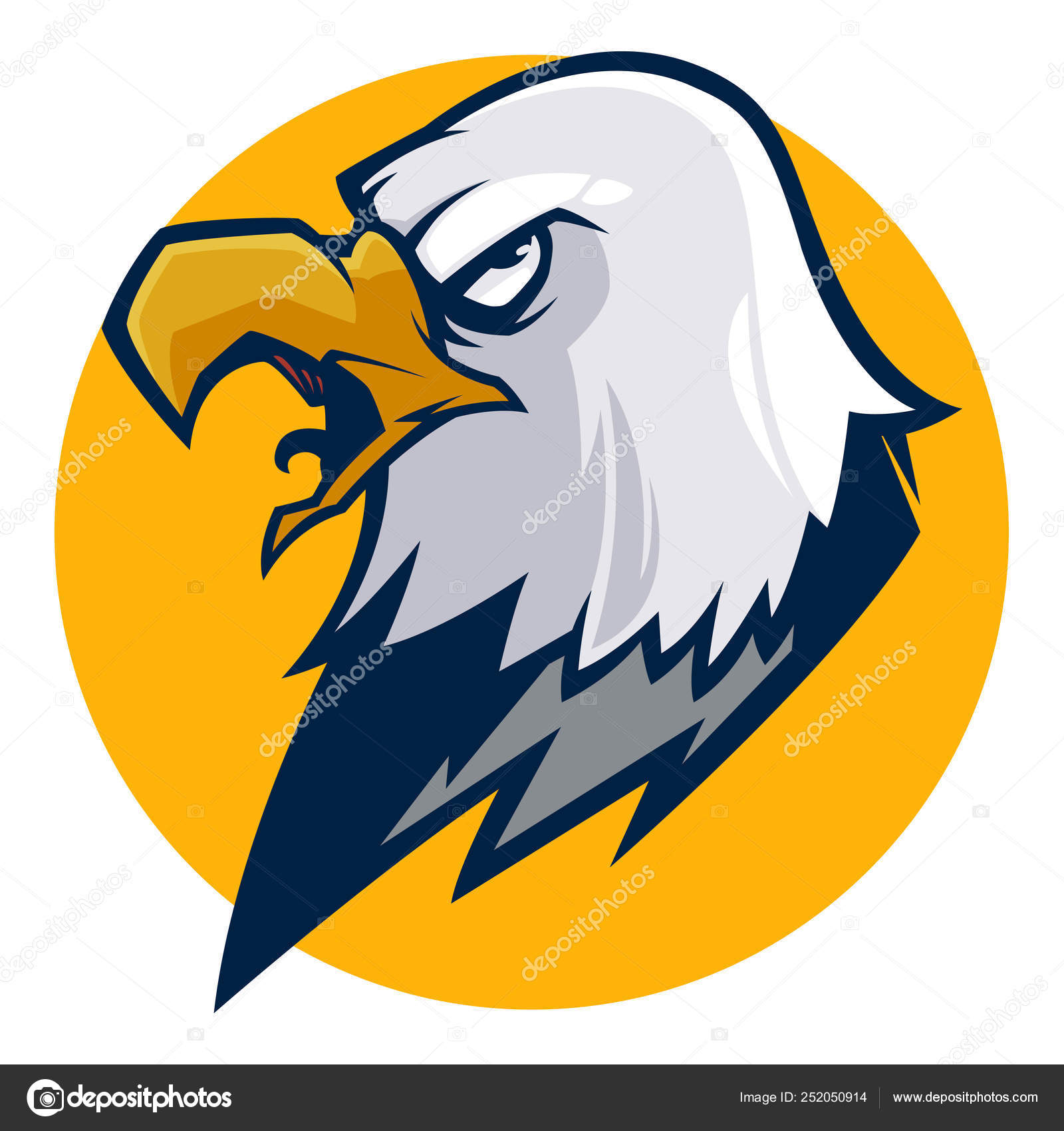 Angry Eagle Head Vector Illustration Esports Logo Stock Vector