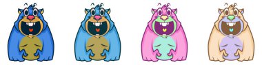 komik canavar karakter maskot illüstrasyon