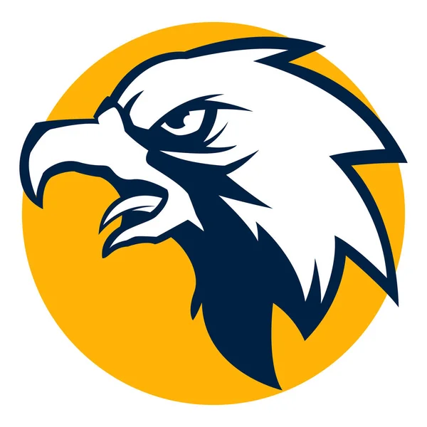Enojado águila cabeza negro y blanco vector ilustración esports logo — Archivo Imágenes Vectoriales