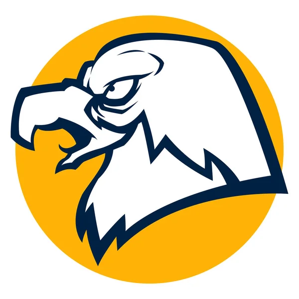 Raiva águia cabeça preto e branco vetor ilustração esports logotipo —  Vetores de Stock