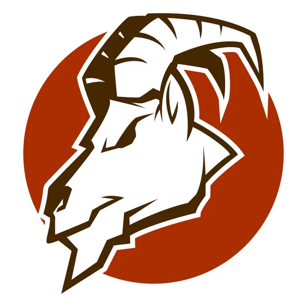 Colère tête de chèvre bélier noir et blanc vecteur de mascotte esports logo illustration — Image vectorielle