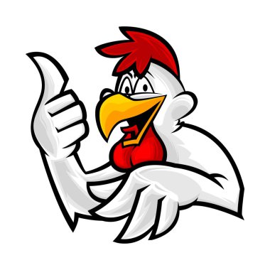 komik horoz maskot logosu vektör illüstrasyon