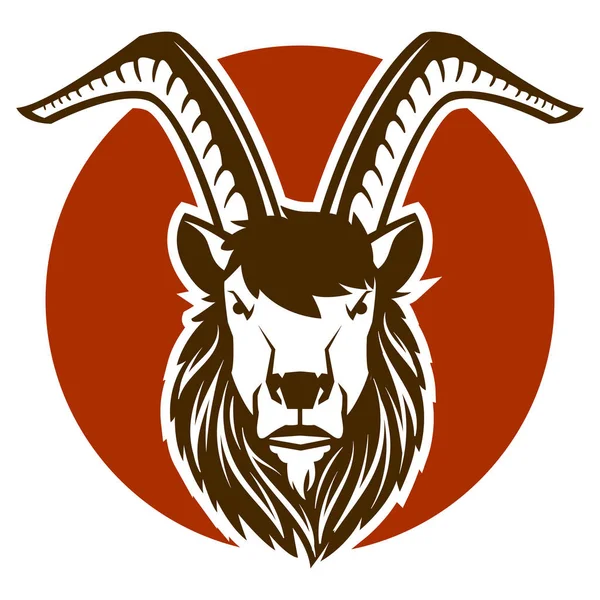 Barki biały czarny i głowa ilustracja koza maskotka logo wektor zły — Wektor stockowy