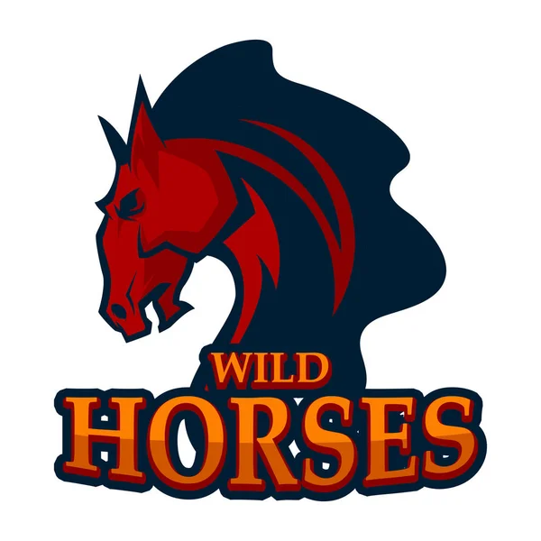 Сердитий талісман з конячою головою талісман ефіру логотип ілюстрація — стоковий вектор