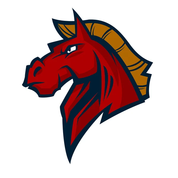 Mascotte de cheval en colère esports logo illustration — Image vectorielle