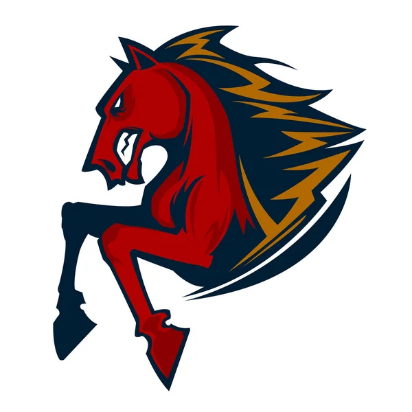 Arrabbiato cavallo testa mascotte esports logo illustrazione — Vettoriale Stock