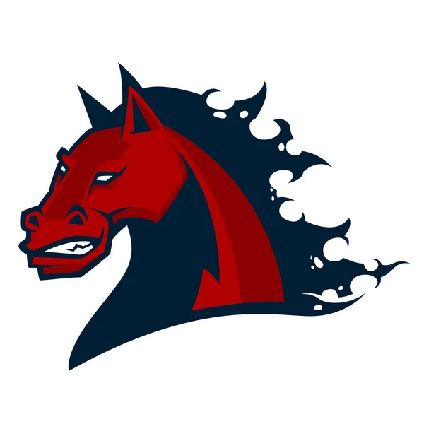Cavalo zangado cabeça mascote esports logotipo ilustração —  Vetores de Stock