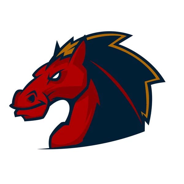 Mascotte de cheval en colère esports logo illustration — Image vectorielle