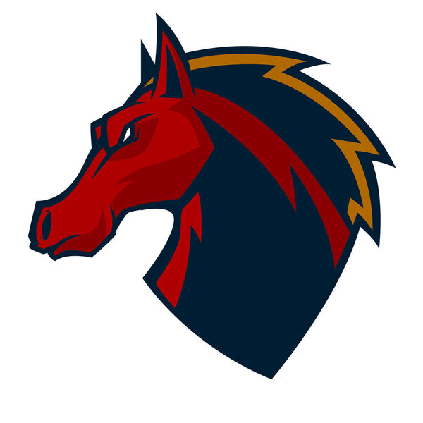 Иллюстрация логотипа злого талисмана головы лошади
