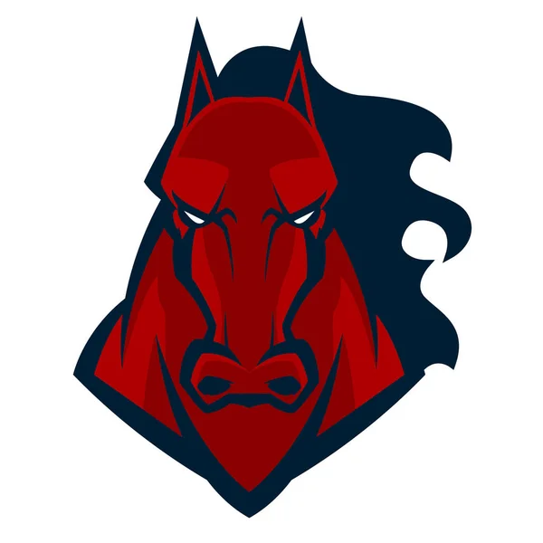 Boze paard hoofd mascotte eSports logo illustratie — Stockvector