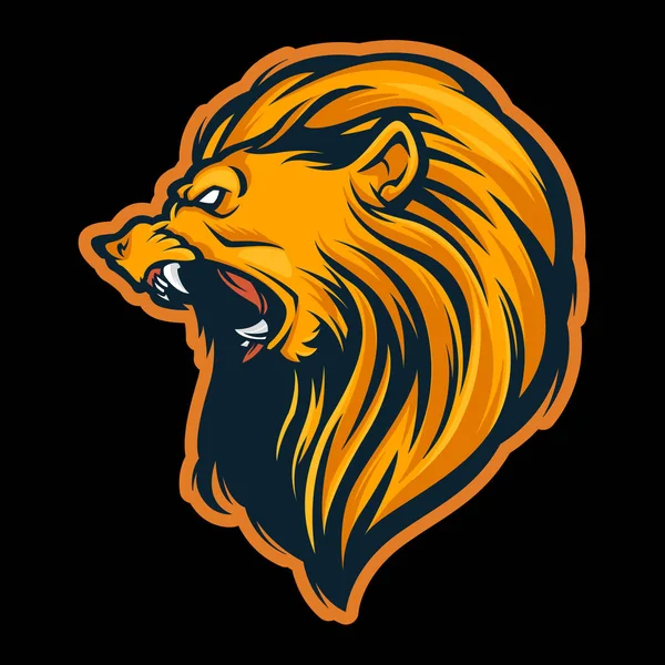León cabeza mascota logotipo ilustración — Vector de stock