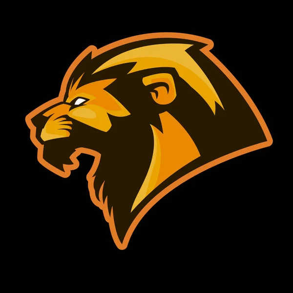 León cabeza mascota logotipo ilustración — Vector de stock