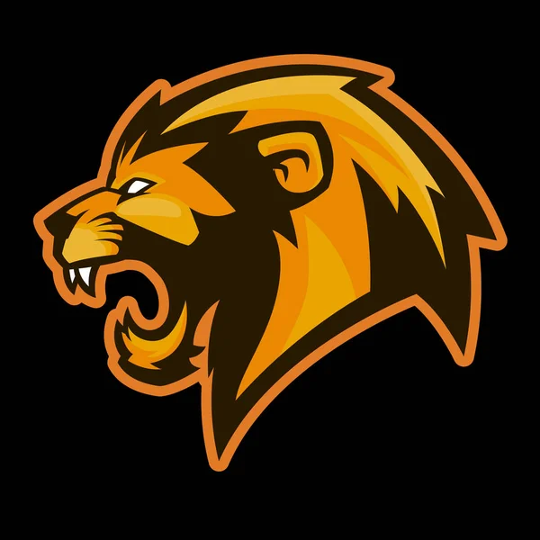 Lejonhuvud maskot logotyp illustration — Stock vektor