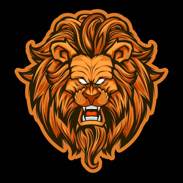 Λιοντάρι κεφαλή μασκότ λογότυπο εικόνα — Διανυσματικό Αρχείο