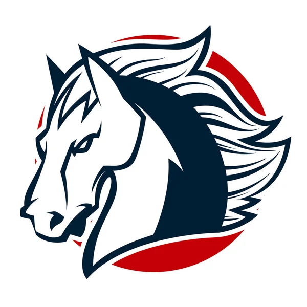 Сердита голова коня чорно-білий талісман ескорт логотип ілюстрація Векторна Графіка