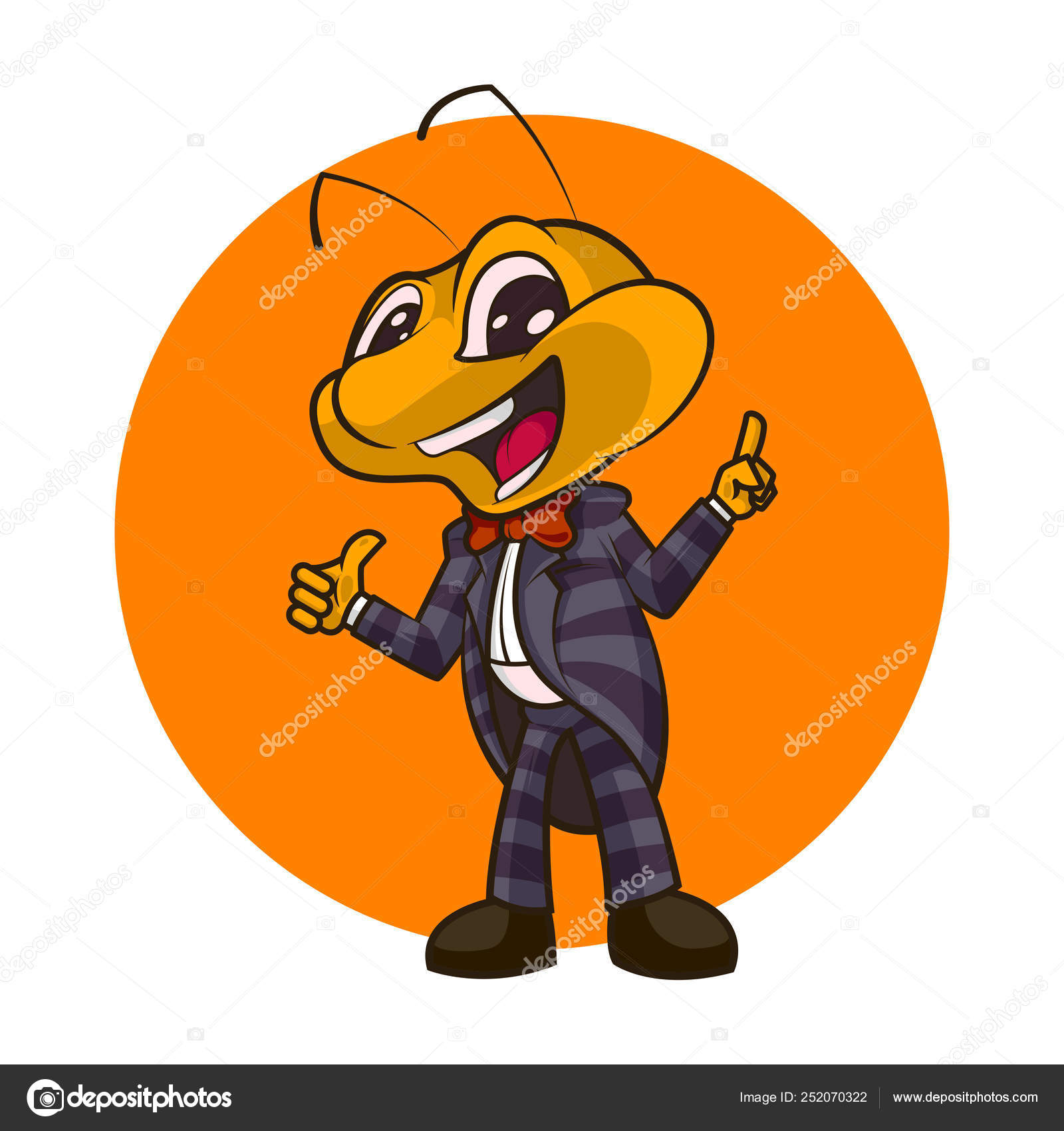 Ilustracja Logo Maskotka Mrówka Stojący ładny Grafika