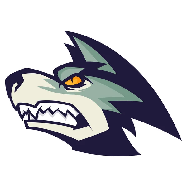 Cabeça de lobo zangado ilustração mascote esports logotipo — Vetor de Stock