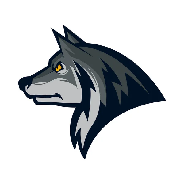 Boze wolf hoofd illustratie mascotte eSports logo — Stockvector