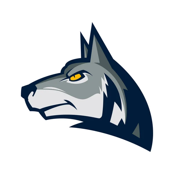 Boze wolf hoofd illustratie mascotte eSports logo — Stockvector