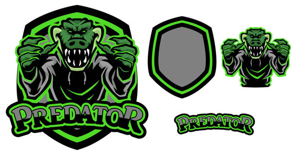 Иллюстрация логотипа злого крокодила
