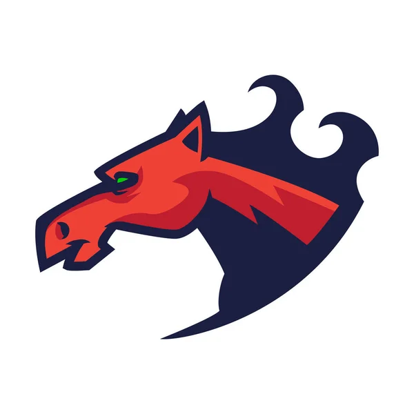 Cavallo mascotte esports logo vettore illustrazione — Vettoriale Stock