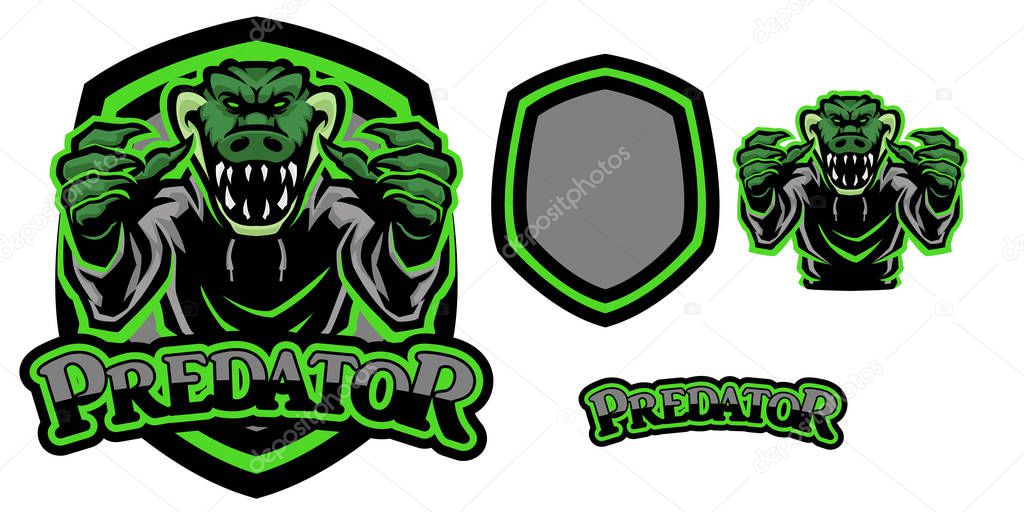 Angry crocodile mascot logo illustration