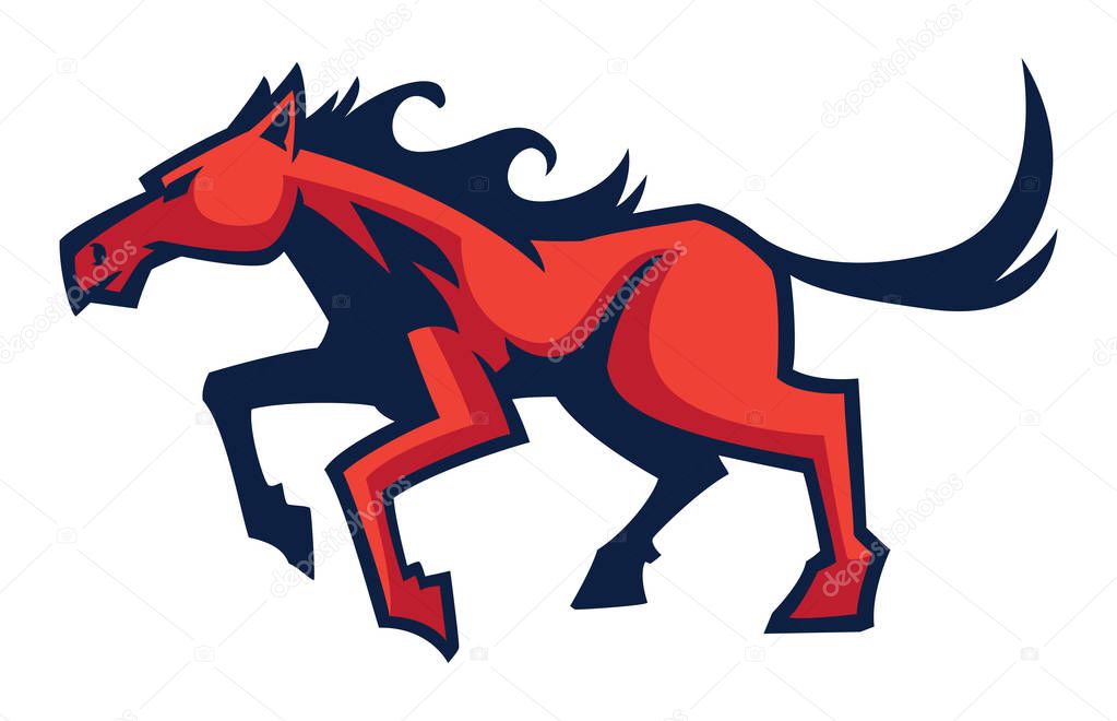 Horse mascot esports logo vector illustration
