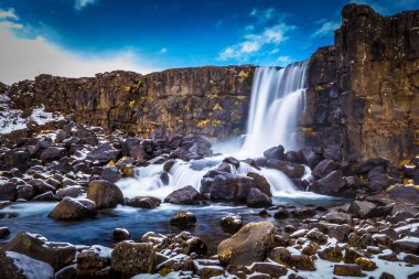 Oxararfoss - 03 Mayıs 2018: Oxararfoss şelale, İzlanda