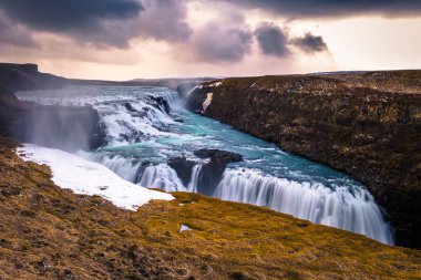 Gulfoss - 03 Mayıs 2018: Gulfoss watefall İzlanda altın daire