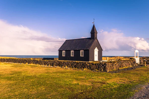Snaefellsjoekull Mai 2018 Budakirkja Kirche Snaefellsjoekull Nationalpark Island — Stockfoto