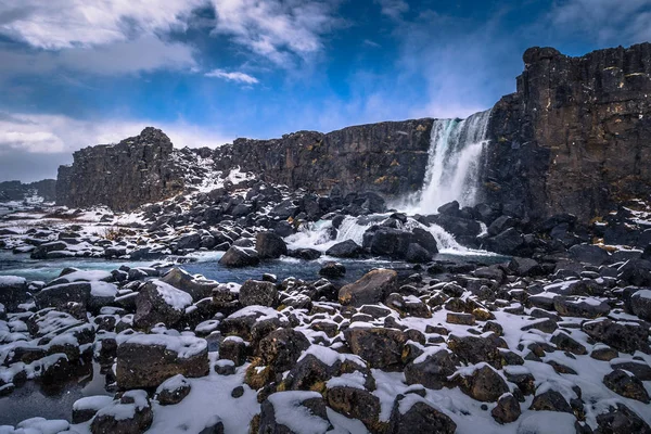 Oxararfoss Mayo 2018 Cascada Oxararfoss Islandia — Foto de Stock