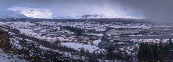 Thingvellir 아이슬란드의 Thingvellir 2018 파노라마 — 스톡 사진