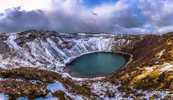 Cráter Kerid Mayo 2018 Cráter Kerid Círculo Dorado Islandia — Foto de Stock