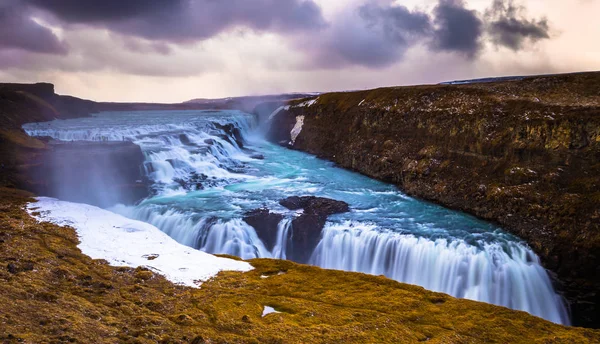 Gulfoss Mayo 2018 Gulfoss Watefall Círculo Dorado Islandia — Foto de Stock