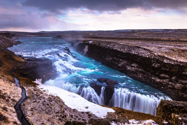 Gulfoss Mayo 2018 Gulfoss Watefall Círculo Dorado Islandia — Foto de Stock