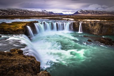Godafoss - 07 Mayıs 2018: Godafoss şelale, İzlanda
