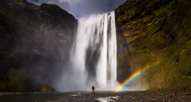 Skogafoss - 04 Mayıs 2018: Skogafoss şelale, İzlanda