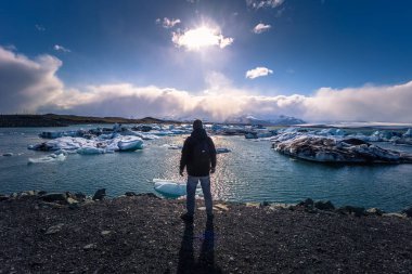 Jokulsarlon - 05 Mayıs 2018: Buzdağı lagün Jokulsarlon, İzlanda