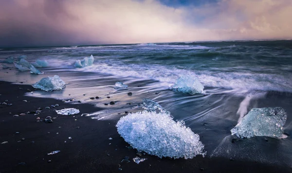 Jokulsarlon Травня 2018 Крижаних Блоків Діамантовий Берег Поблизу Jokulsarlon Ісландія — стокове фото