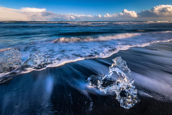 Jokulsarlon May 2018 Ice Blocks Diamond Beach Jokulsarlon Iceland — Stock Photo, Image