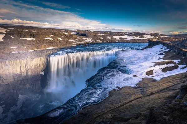 Dettifoss Vízesés Május 2018 Panorámás Dettifoss Vízesés Izland — Stock Fotó