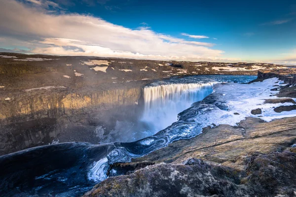 Dettifoss Vízesés Május 2018 Panorámás Dettifoss Vízesés Izland — Stock Fotó