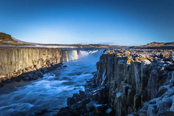 Queda Água Selfoss Maio 2018 Paisagem Cachoeira Selfoss Islândia — Fotografia de Stock