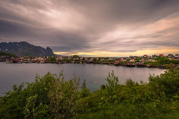 Panoramic View Town Reine Lofoten Islands Norway — Stock Photo, Image