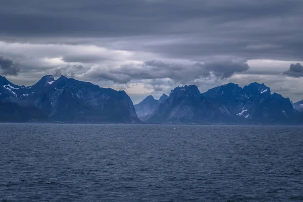 Pobřeží Jaderského Moře Lofoten Ostrovy Trajektu Bodo Norsko — Stock fotografie