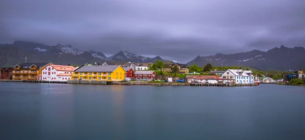 Henningsvaer June 2018 Colorful Houses Small Village Lofoten Islands Norway — Stock Photo, Image