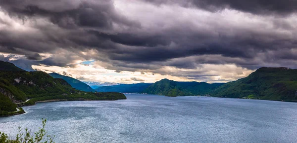 Paysage Large Fjord Dans Les Îles Lofoten Norvège — Photo