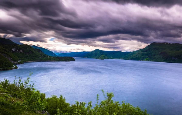 Paysage Large Fjord Dans Les Îles Lofoten Norvège — Photo