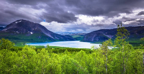 Landschaft Eines Breiten Fjords Auf Den Lofoten Norwegen — Stockfoto
